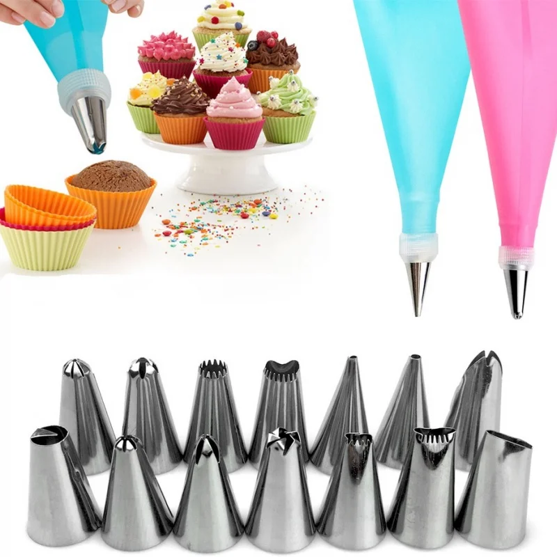 24 PCS Silicone Confectioner Bag Set with Spout for Decoration, Confectioner Kit, Cake Confectionery Bag