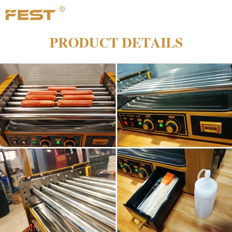 FEST 7 rollers hotdog warmer roller grill hot dog machine