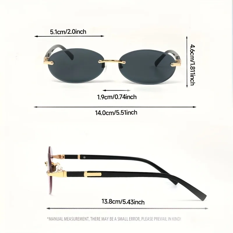Rahmenlose, modische, ovale Brille mit kleinem Rahmen, geeignet für den täglichen Gebrauch von Männern und Frauen – Detail 6