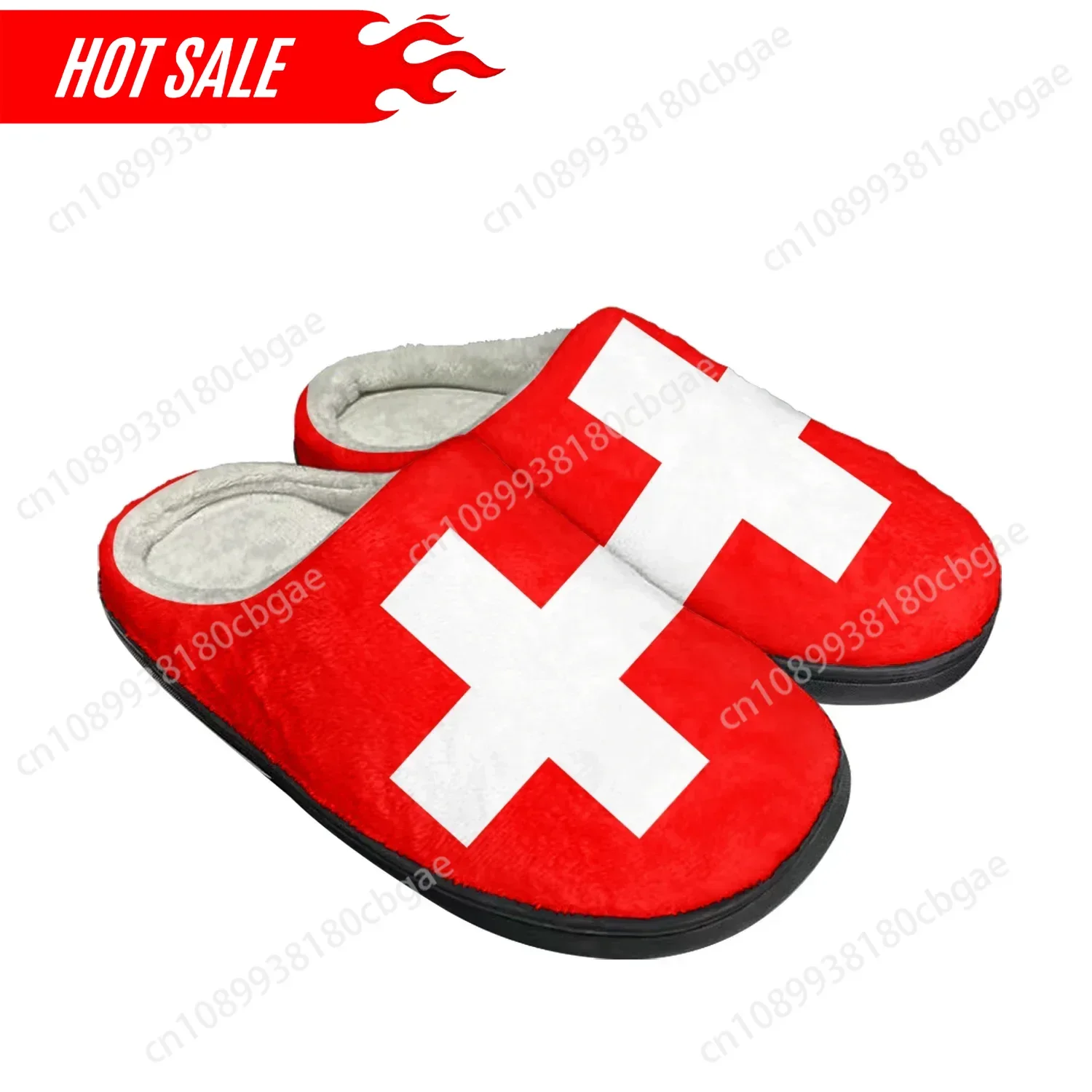 

Swiss Flag Home Cotton Custom Slippers Mens Womens Sandals Switzerland Plush Bedroom Casual Keep Warm Shoes Thermal Slipper