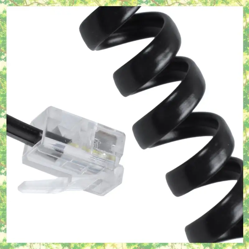 Smart-6 個 9.3 インチ ブラック RJ9 電話電話モデム コイル ライン コード ケーブル