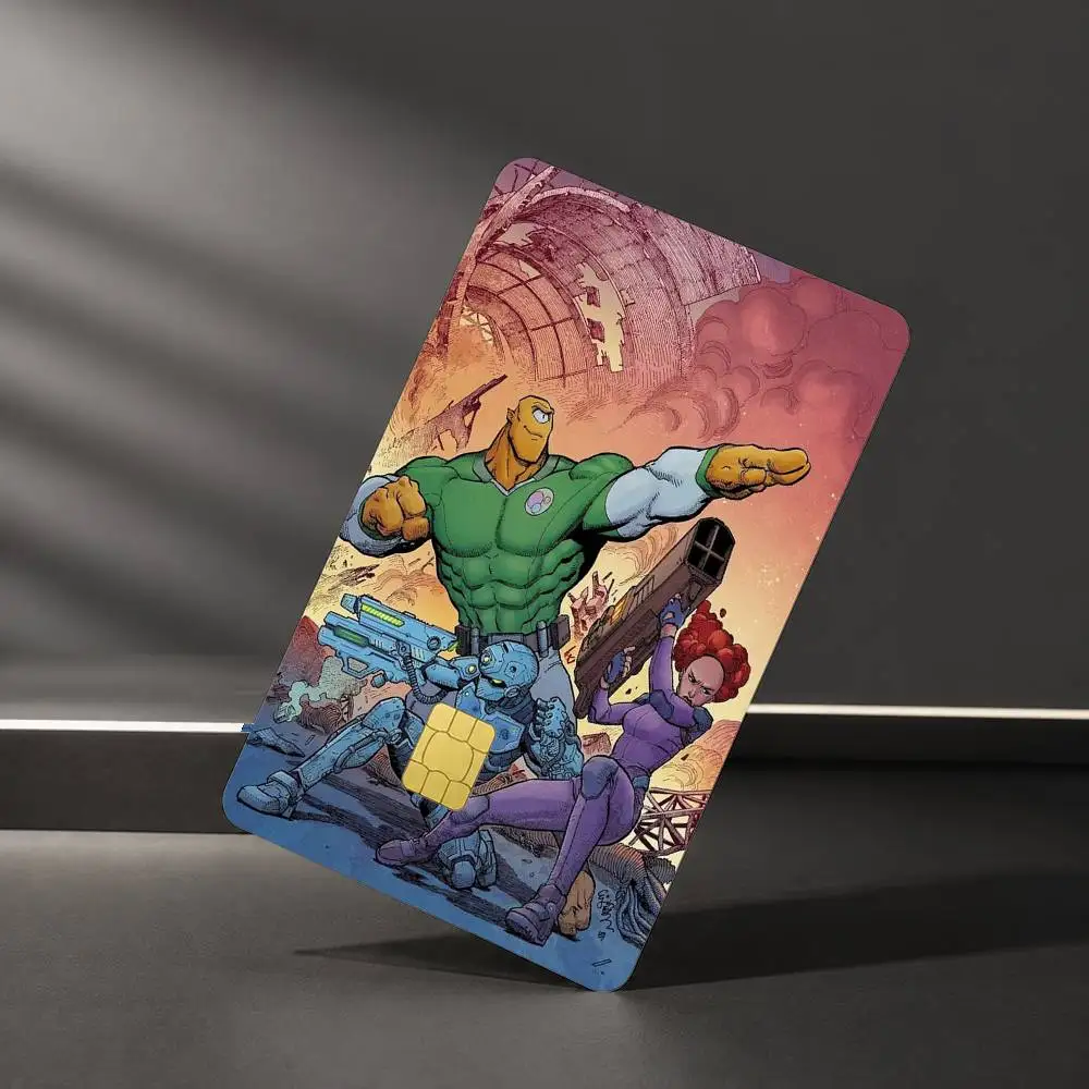 Allen the Alien Cartoon Invincible Sticker Film Tape Skin for Credit Card Debit Card Waterproof