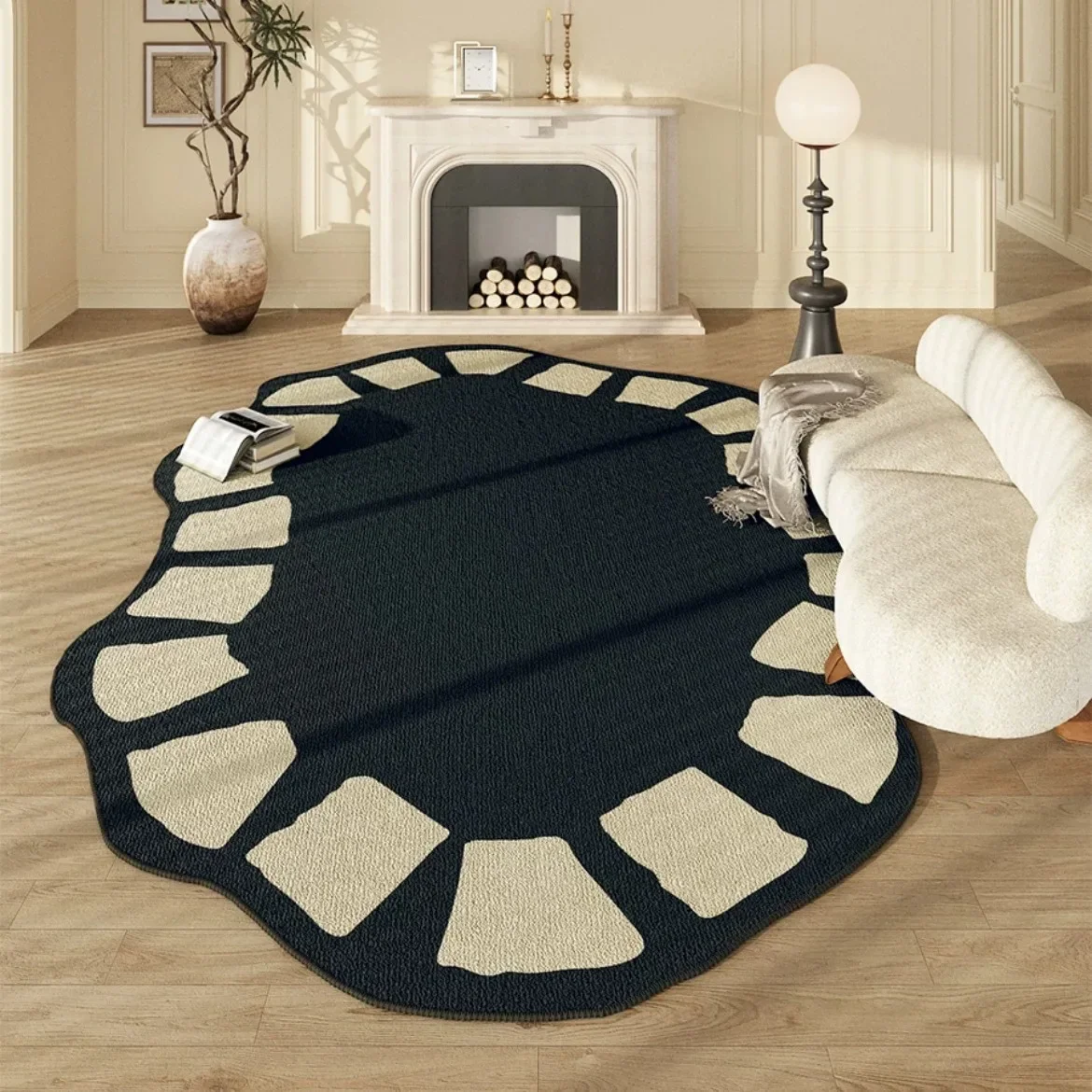 

Household irregular loop velvet carpet tpr non-slip bottom living room coffee table blanket minimalist bedroom