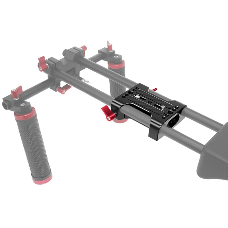 Camera Base Plate With Dual 15Mm Rod Rail Clamp Suitable For Rabbit Cage And DSLR Rig Camera Replacement Accessories