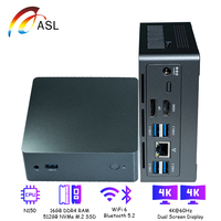 ASL N9E Portable Mini PC Intel Twin Lake N150 Windows 11 Pro 16GB DDR4 RAM 512GB NVMe M.2 SSD WiFi 6 BT 5.2 Desktop Computer