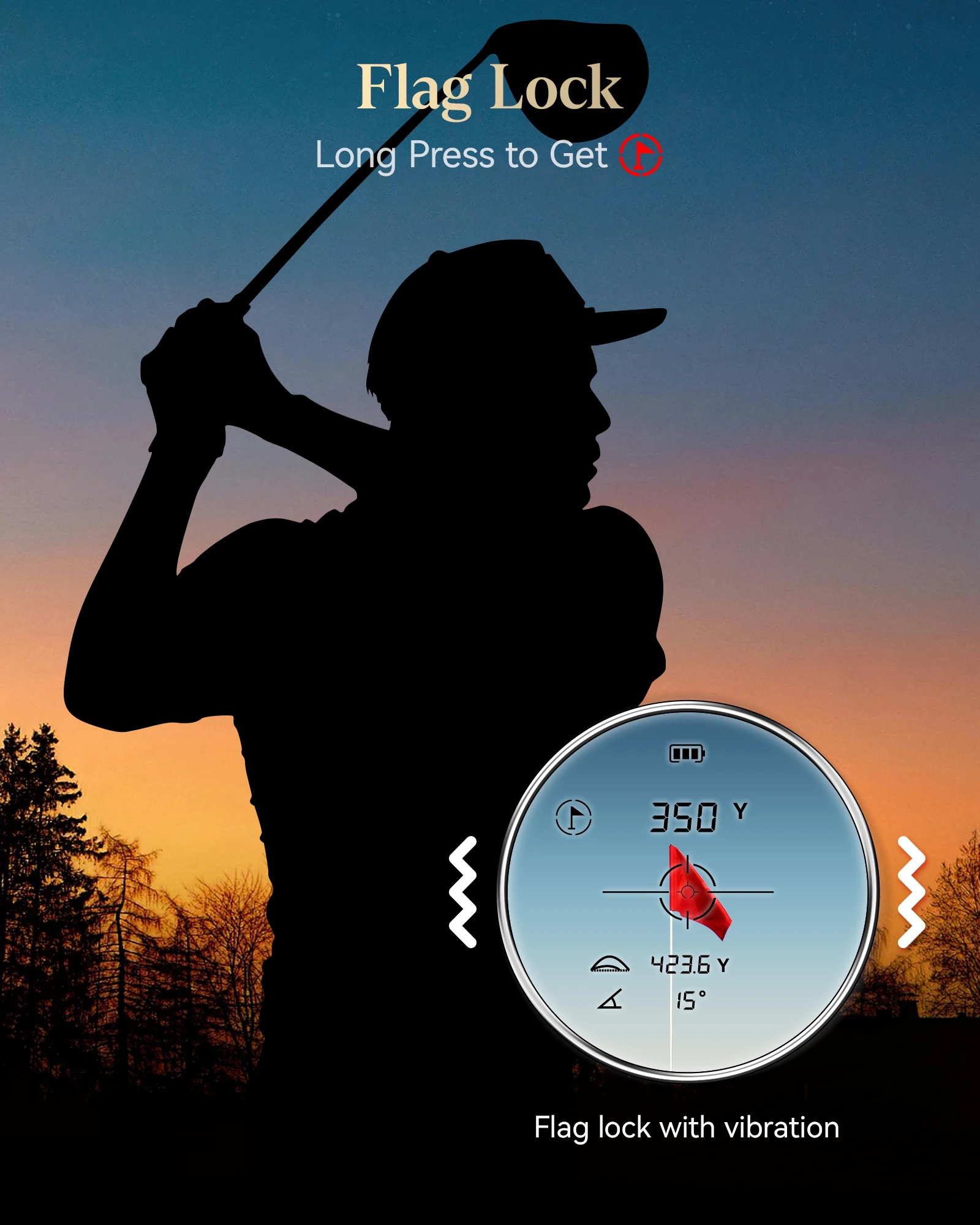 REDTIGER C016 Golf Rangefinder with Slope and Pin Lock Vibration Distance Meter with Rechargeable Battery Laser Range Finder