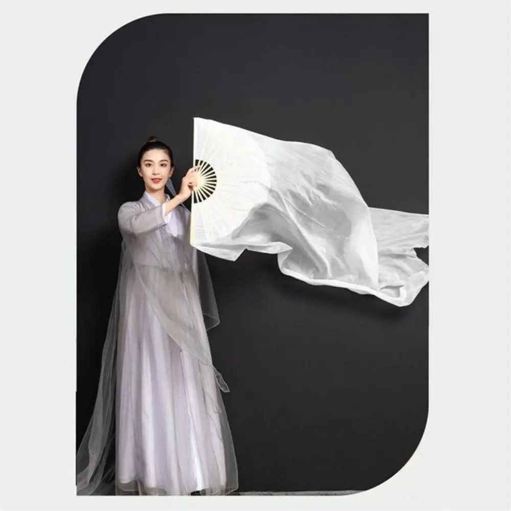 Gradient Color Belly Dancing Fan Multicolors Dance Accessories Practice Dancer Tool 150cm Length Long Imitation Fan