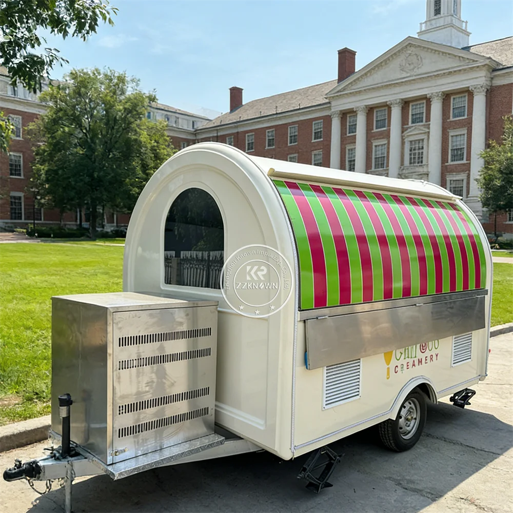 Professional BBQ Food Truck Mobile Pizza Burger Coffee Service Trailer Custom Fast Food Trailer With Kitchen Setup