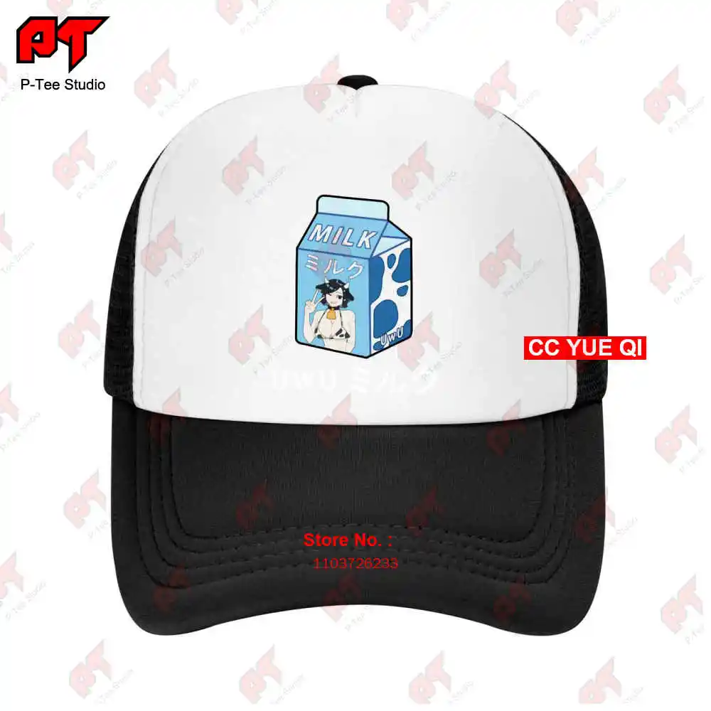 Uwu Milk Anime Hentai Cow Girl Moo Milk Carton Baseball Caps Truck Cap Y880