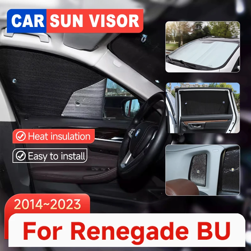 

Car Sunshade Cover For Jeep Renegade BU 2014-2023 2022 Cover Sunscreen Window Coverage Pads SunShade Windshield Auto Accessories