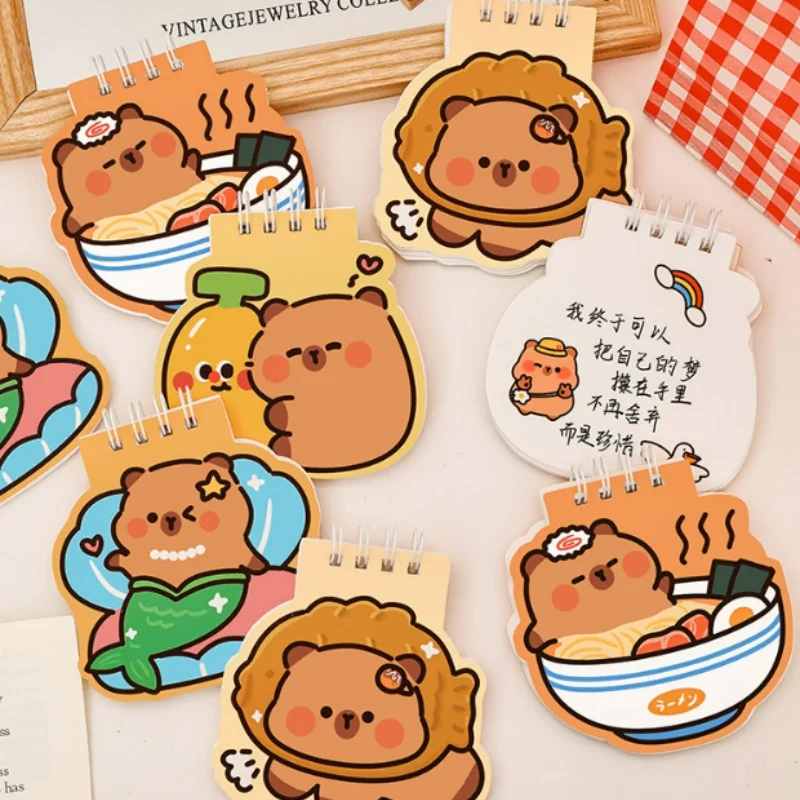 12pcs/lot Kawaii Capybara Coil Notebook Cute Portable Note Book Diary Planner Stationery School Supplies