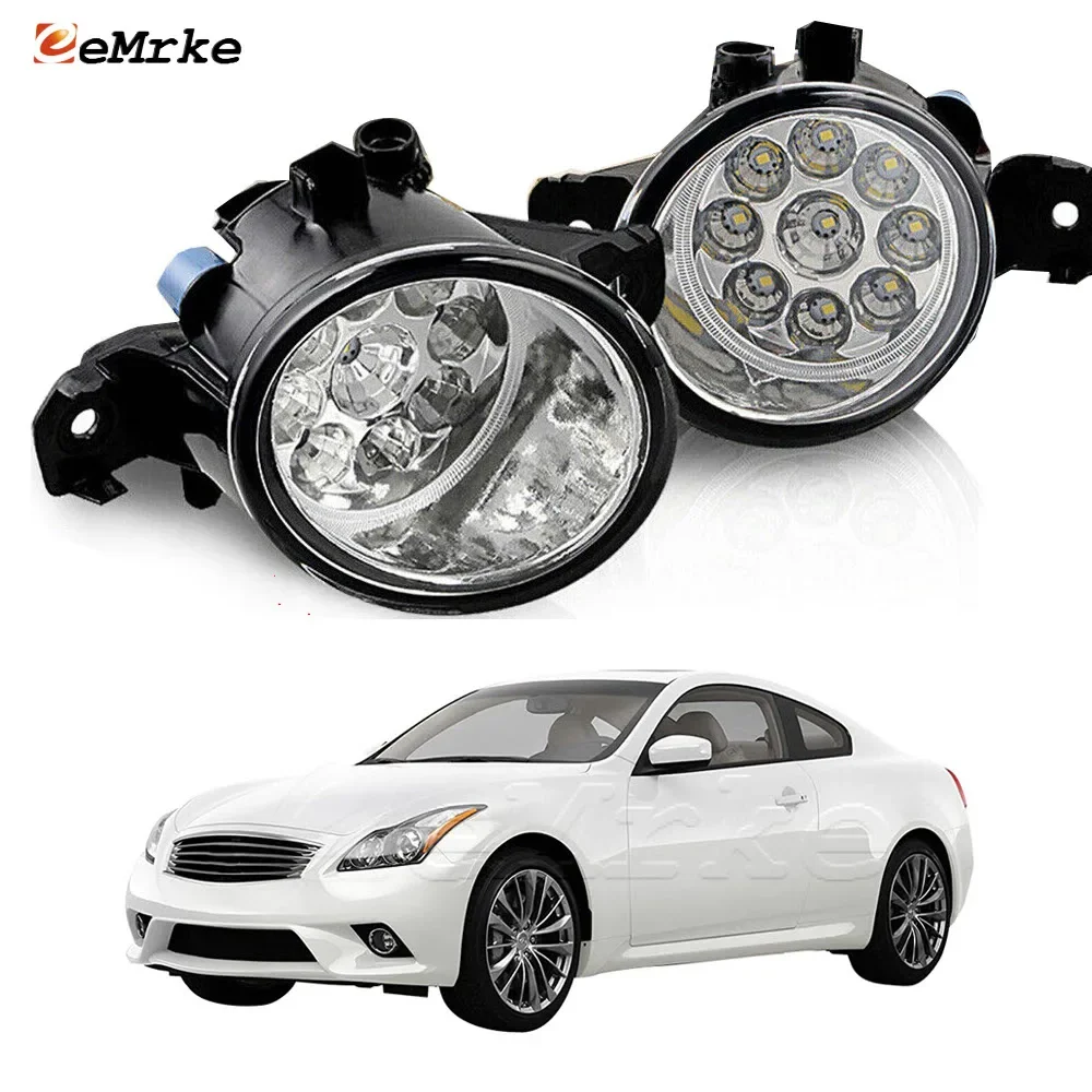 Upgrade Led Fog Lights Assembly PTF for Infiniti G37 Q60 Coupe Convertible V36 2011 2012 2013 9-led DRL Daytime Running Light