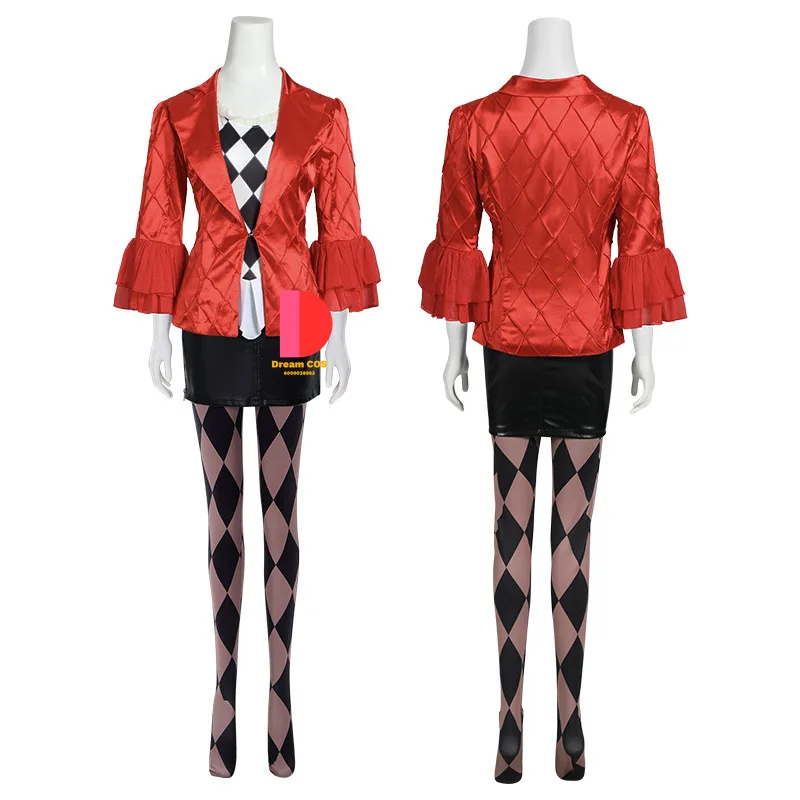 

New Movie Joker Girl Cosplay Costume Red Suit Girl Lady Gaga Quinn Cosplay Costume Joker 2 Movies Cosplay Halloween Play Clothes