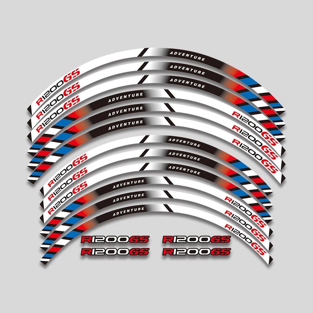Motorcycle Accessories Wheels Hub Sticker Rim Tire Stripe Decorative Stickers Decals Set For BMW r1200gs R 1200GS 1200 R1200 GS