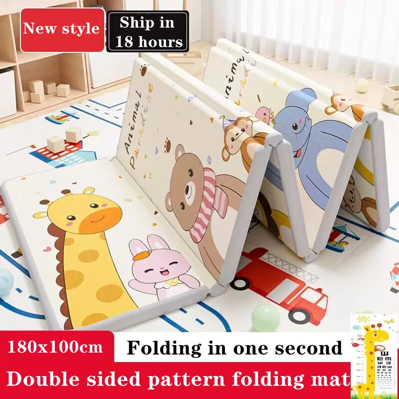 

Foldable Baby Foam Play Mats 180cm X100cm Playmat Floor Mats Carpet XPE Mats Floor Crawling Rugs Mat Baby Mat Gift for Kids