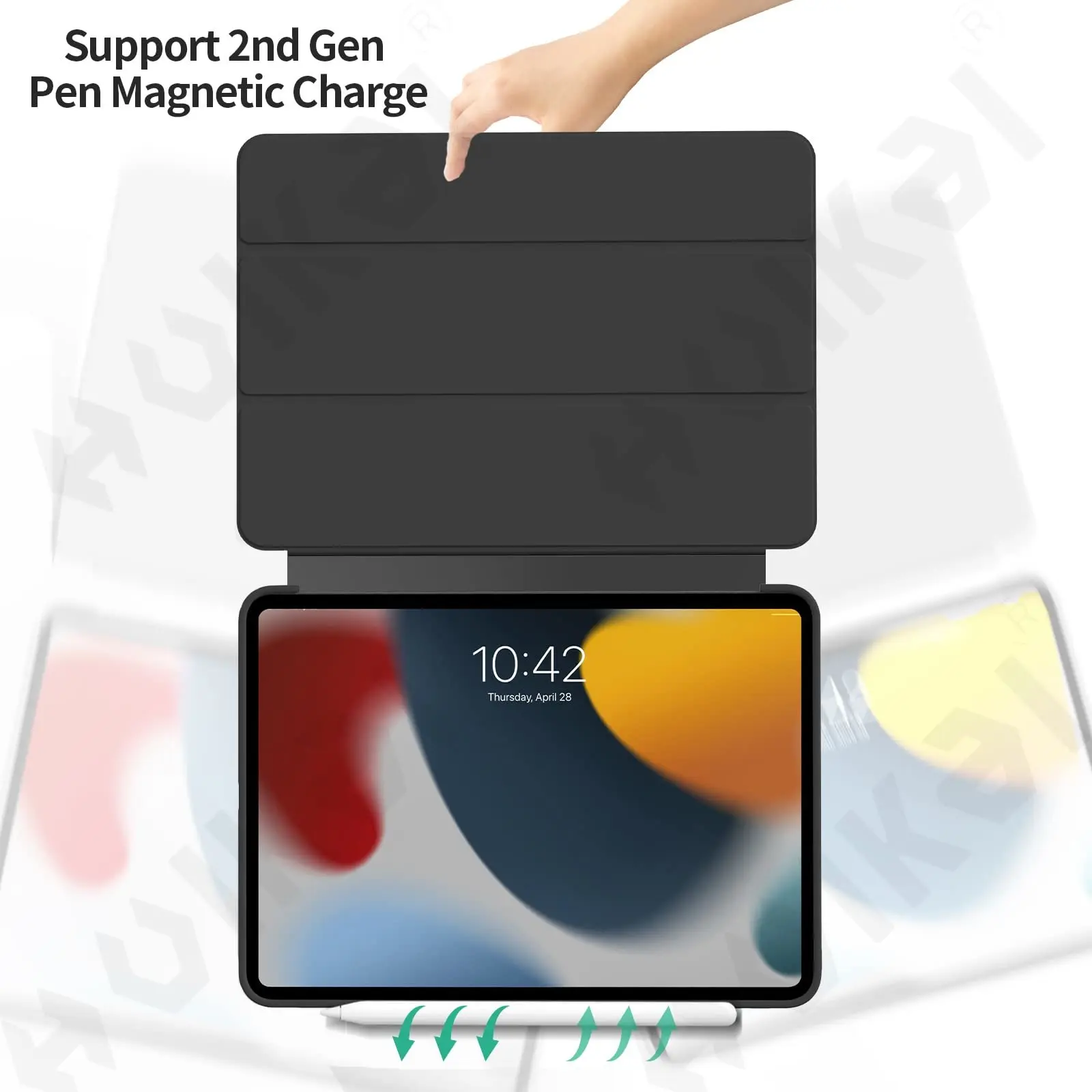Case for iPad Pro 11 13 Air 11 13 M5 M4 M3 Mini 2025 Slim Translucent Back Tri-Fold Stand Tablet Pen Charging Auto Wake/Sleep