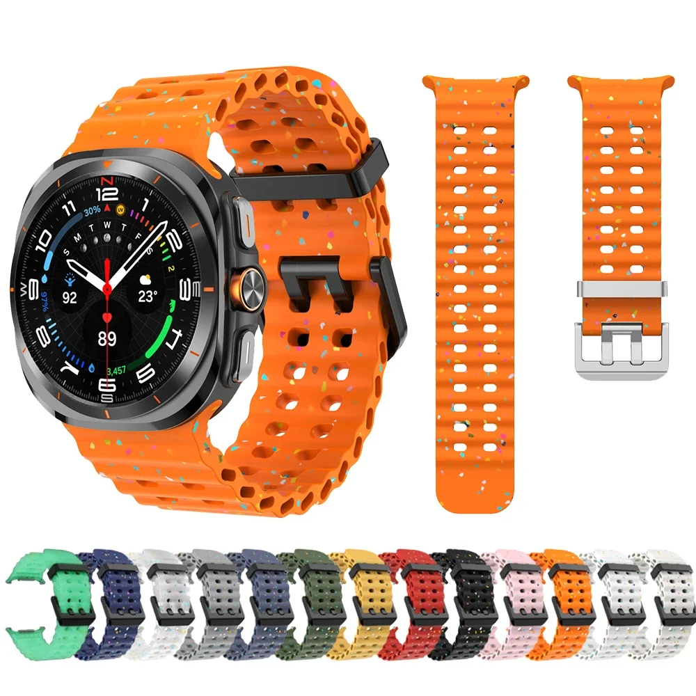 

Soft Loop Silicone Bracelet for Samsung Galaxy Watch 7 Ultra 47mm Sports Men Luminous Strap for Watch Ultra 7 47mm NO Gaps Band
