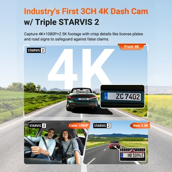 Alternative view of Vantrue N4 Pro S 3 Channel DashCam STARVIS 2 HDR IR Night Vision 4K+1080P+2.5K Waterproof Rear Camera Wi-Fi GPS 24h Parking Mode