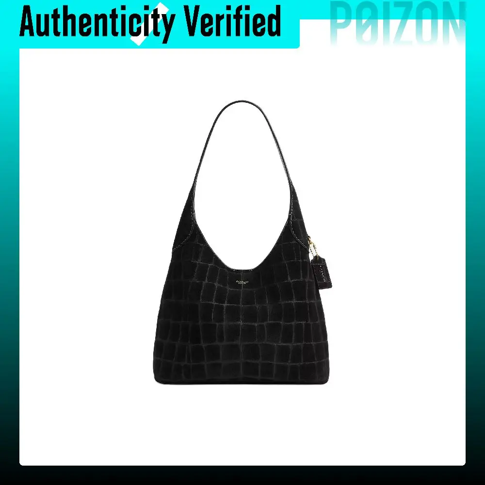COACH Brooklyn Suede Shoulder Bags Small Women's Black CCJ00-B4BK