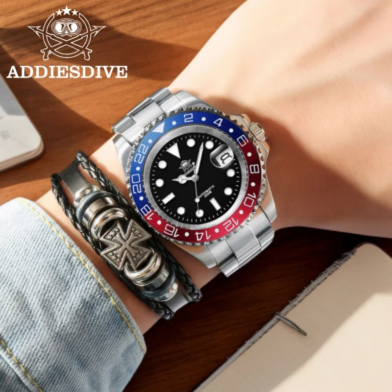 ADDIESDIVE Watches for Men Sapphire Glass 316L Stainless Steel 20Bar Diving  8215 Movement Luminous Automatic Mechanical Watches