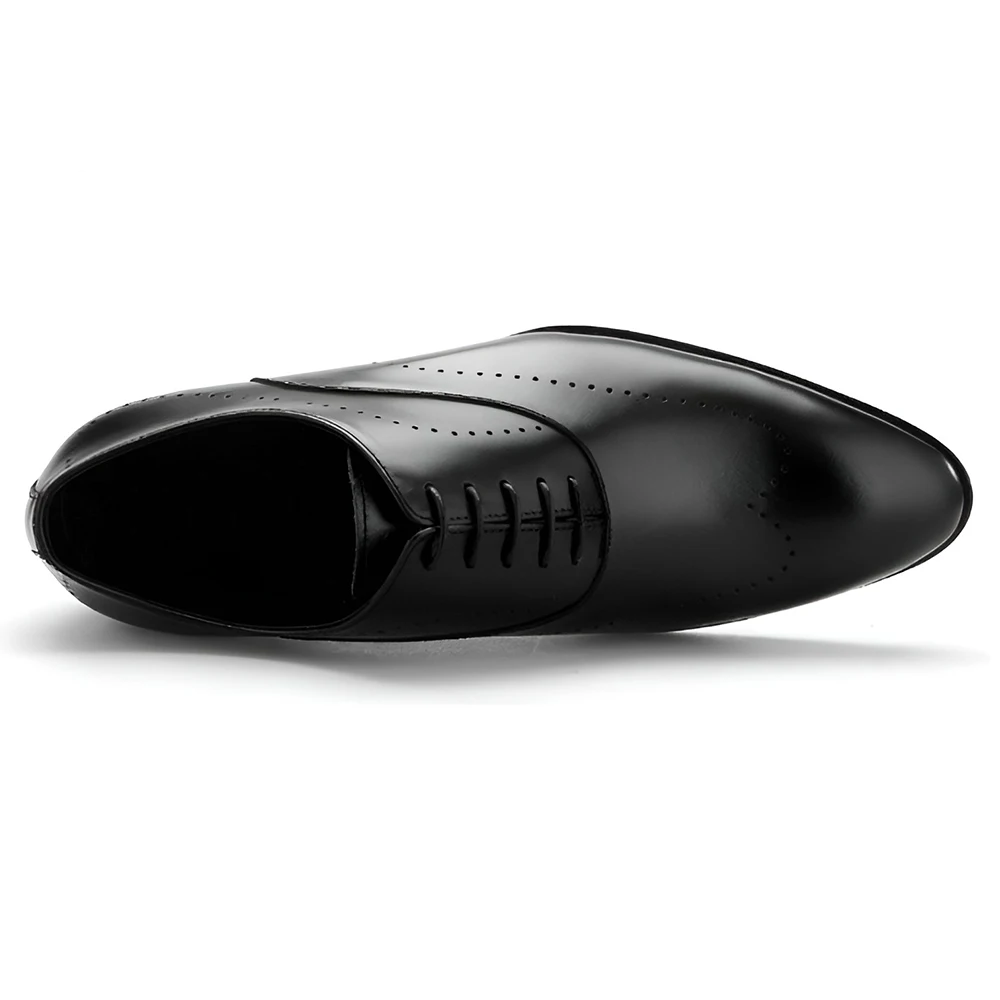 Full-Grain Leather Formal Derby Shoes for Men Daily Wear Business Oxford Dress Shoes image 4