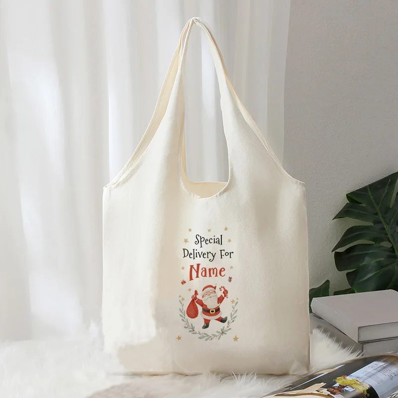 

Холщовая сумка Merry Teacher, большая вместительная дорожная сумка для хранения, сумка-органайзер, рождественский подарок, большая сумка, многоразовая сумка для покупок