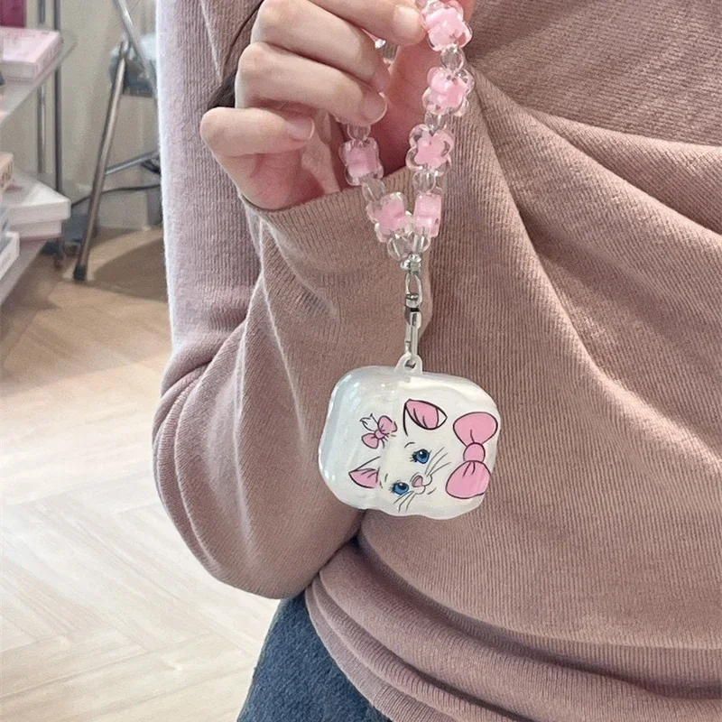 Cartoon Marry Cat Earphone Cover For Apple AirPods 1 2 3 Generation Airpods Pro Wireless Bluetooth Headphone Case With Keyring