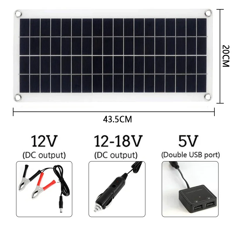 Portable 300W Solar Panel Kit 12V USB Charging Interface Solar Board With Controller Waterproof Solar Cells for Phone RV Car