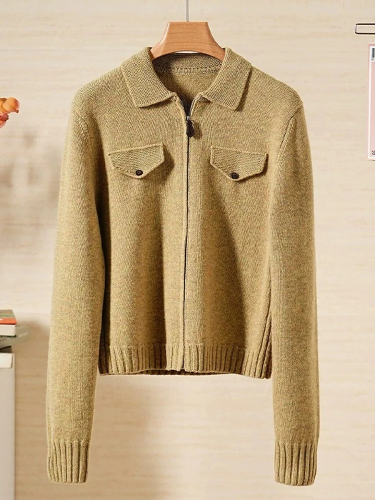 Winter Clothing In French - Cardigan en maille à manches longues