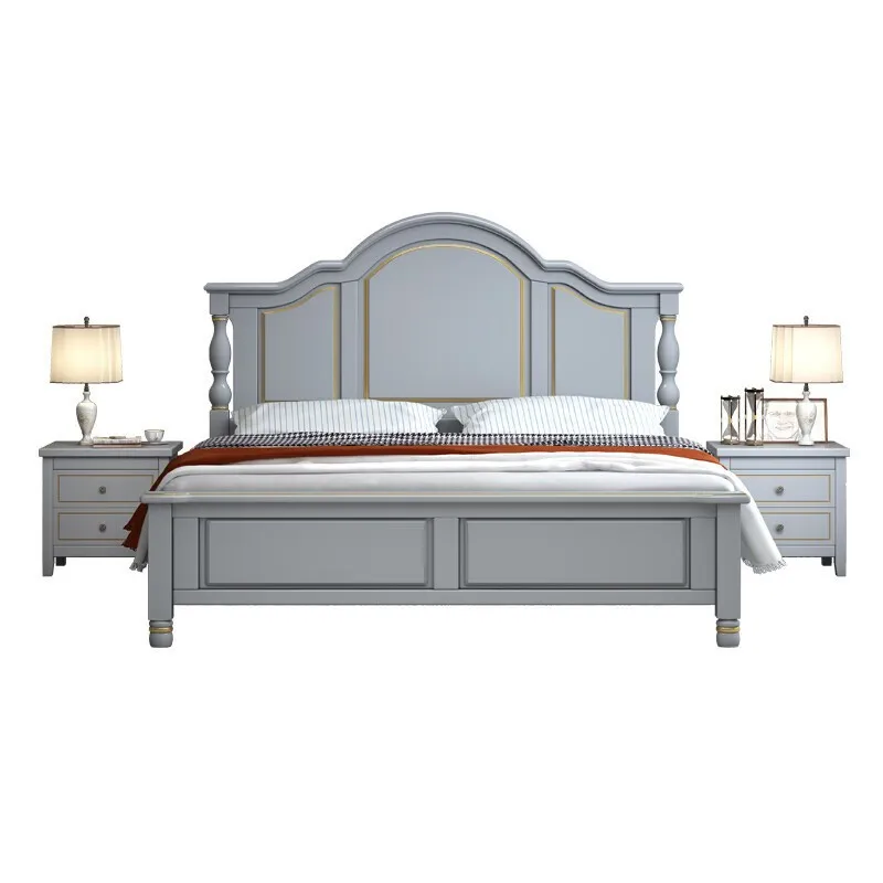 

Bed American solid wood bed 1.8 meters double bed modern simple master bedroom light luxury 2 meters
