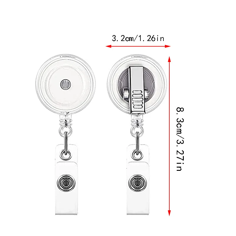 2Pcs ABS Simple And Transparent Badge Holder, ID Card Lanyard, Name Tag Holder, ID Card Clip, 360-Degree Swivel Alligator Clip,