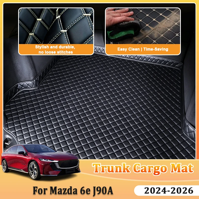 Car Trunk Mats For Mazda 6e Accessories J90A EZ-6 2024 2025 2026 Cargo Storage Cushion Liner Rug Boot Carpets Pad Auto Interior