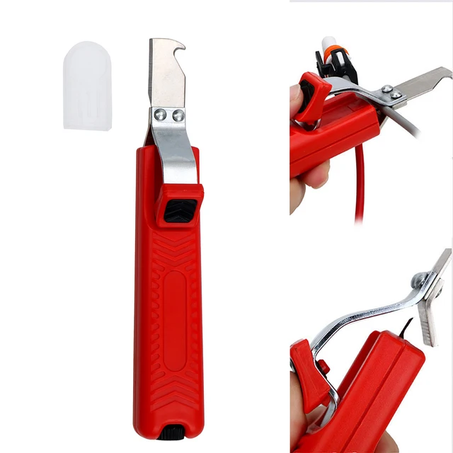 Regulowany ściągacz izolacji z ergonomicznym gumowym uchwytem, ściągacz izolacji do kabli 8-28mm, nóż do ściągania izolacji z kabli PVC.