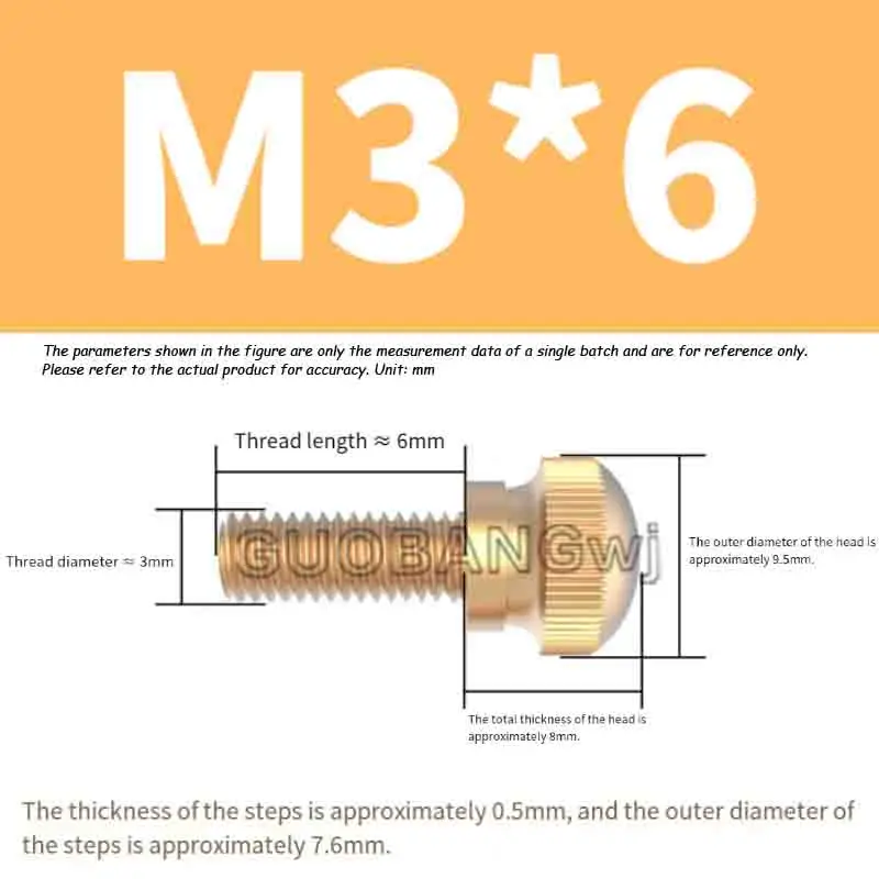 Brass Case Thumb Screws,High Head Knurled,Double Spring Design,M3 M4 M5 M6, Shouldered Brass Bolts, Tool-Free Installation 3Pcs