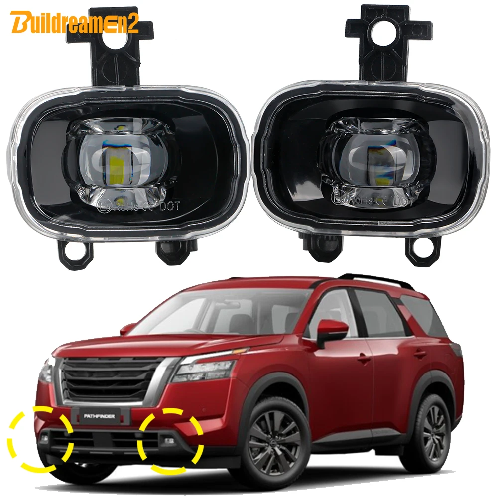 

2 светодиодных противотуманных фар 30 Вт 8000 лм, автомобильные противотуманные фары Canbus, аксессуары для Nissan Pathfinder R53 2021 2022 2023 2024 2025