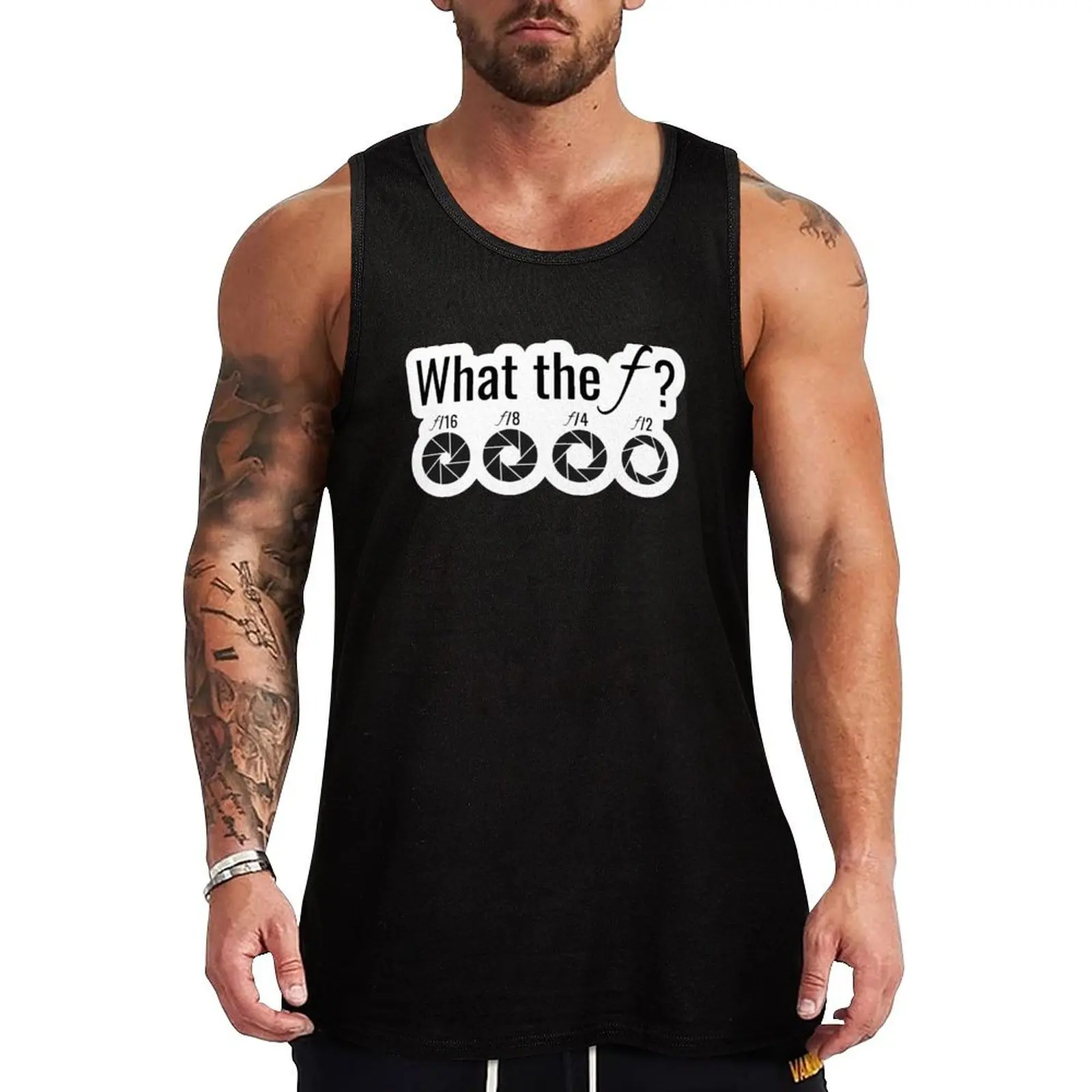 

What the F Tank Top Men's sports t-shirt gym shirts T-shirt male