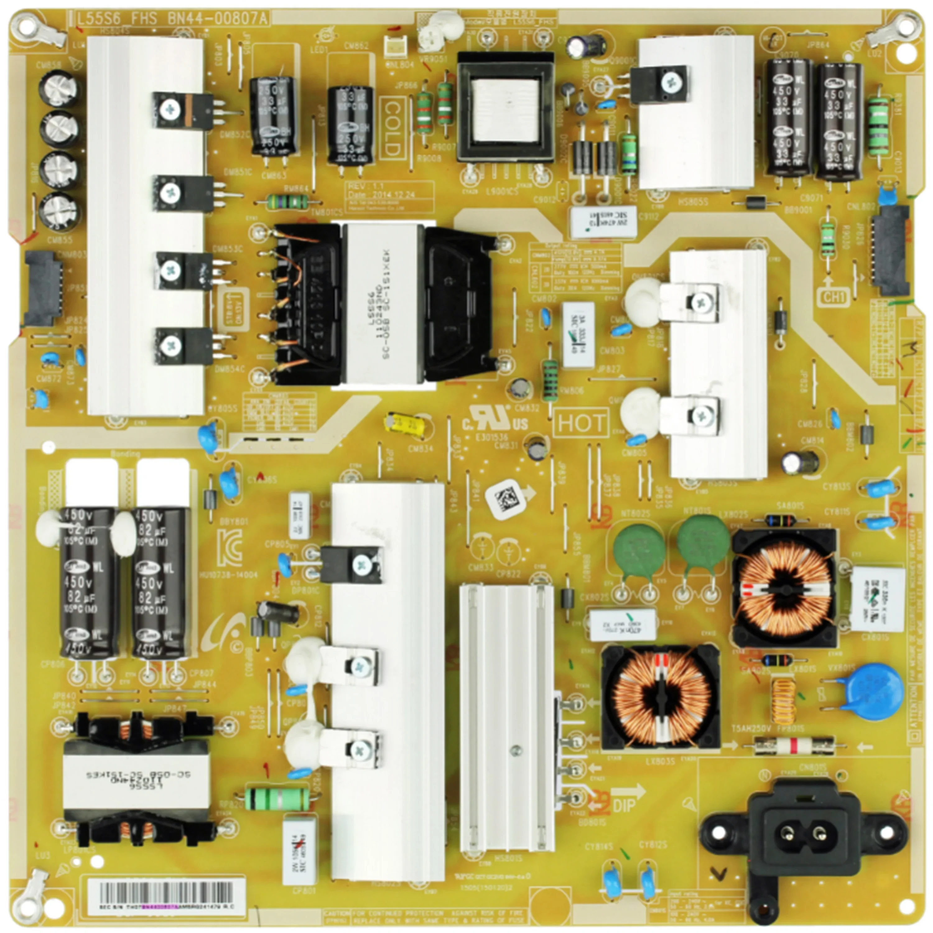 Carte d'alimentation BN44-00807A L55S6 _ FHS pour UE49KU6100K UE50KU6072U UE55KU6100K UE55KU6172U UE55MU6SpringK UE55MU6120K UE55MU6125K