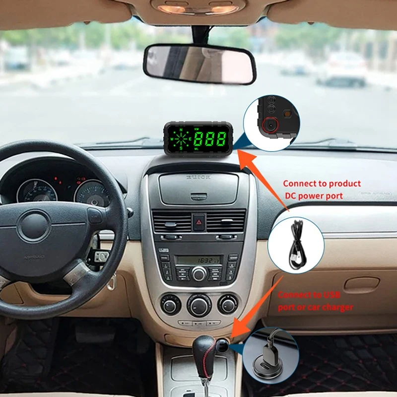 Head-Up Display GPS Speedometer 4.2Inch Speed Odometer Mileage HUD Display Digital Speed Alarm MPH KMH Altitude Display