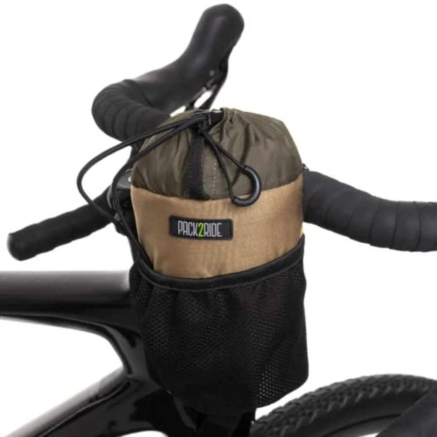 

Bongo Bike Handlebar Bag - Water Resistant, Durable Cordura Fabric and Bicycle Large Water Bottle Holder - Front Biking Storage
