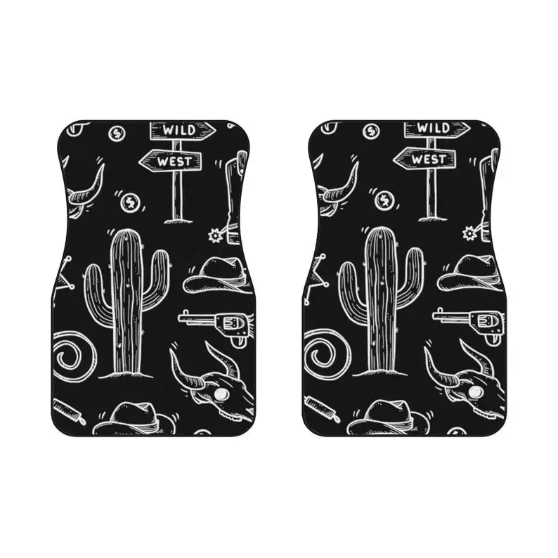 Wild West Car Floor Mats Western Cowboy Car Mats Cowgirl Car Accessories Cowboy Mat Arizona Cactus Cute Truck Accessories Boho D