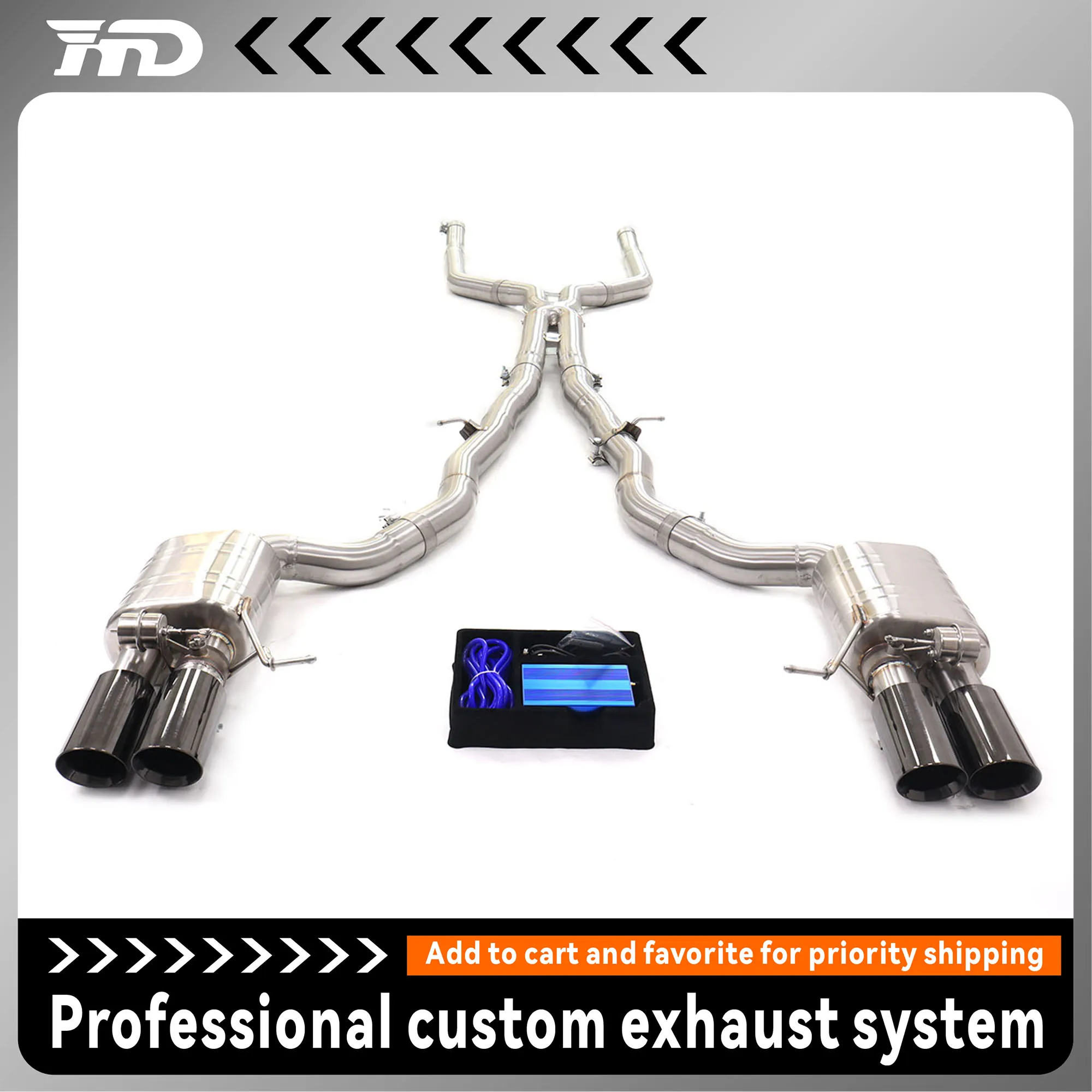 

HMD Stainless Steel Catback For BMW 550i F10 N63 High Performance Exhaust Pipe With Electronic Valves Muffler Tips