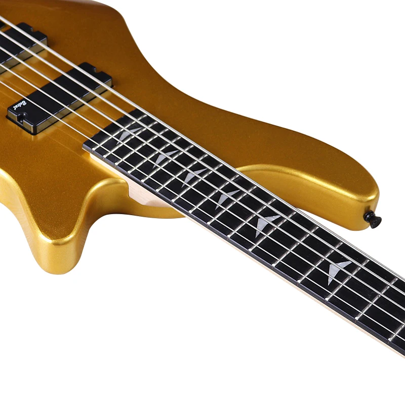 Champagne Gold 43 Inch 5 String 4 String Electric Bass Guitar Solid Okoume Wood High Glossy Guitar with Korea-made Pickup