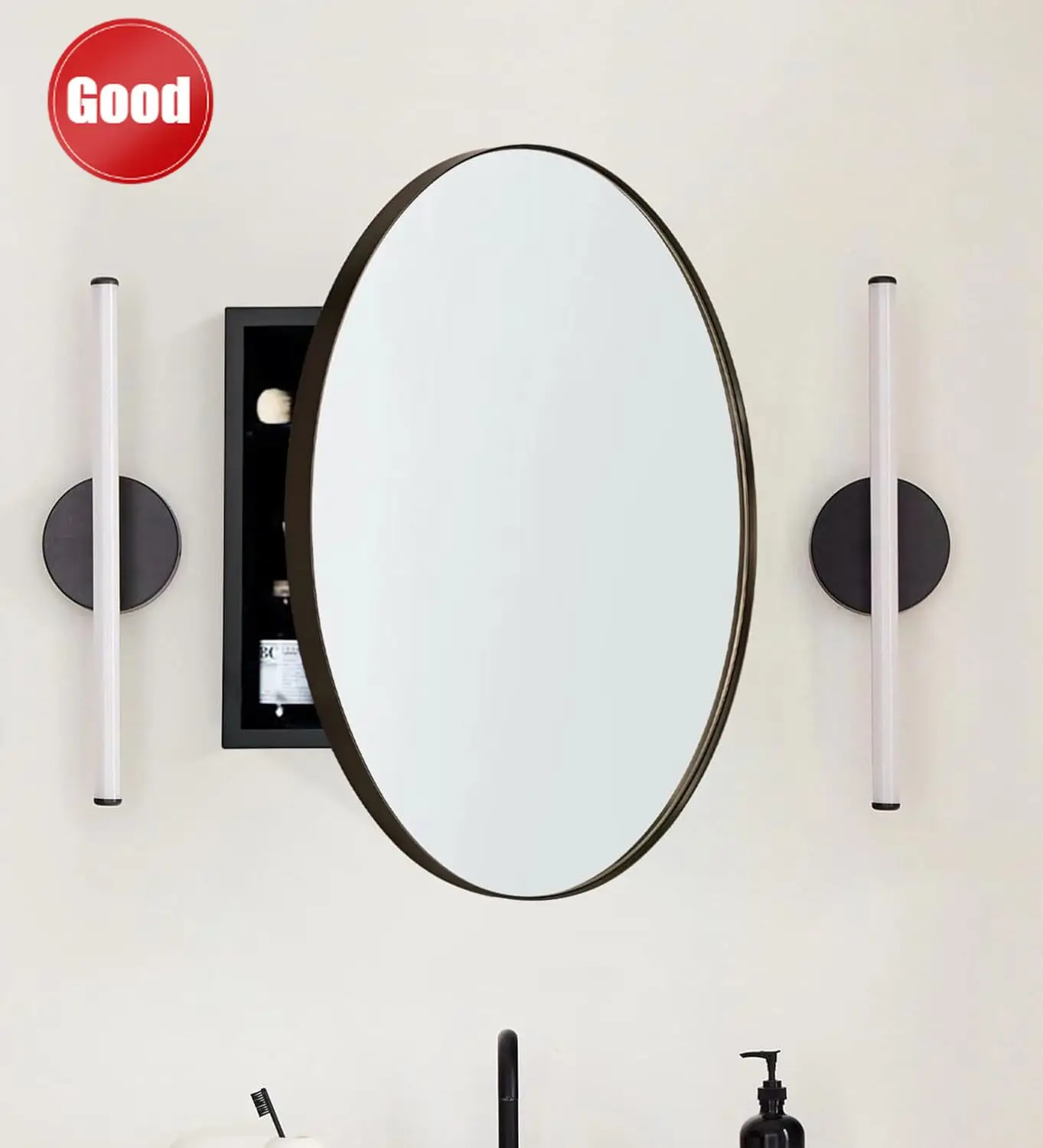 Cost-effective Surface Mount Oil Rubbed Bronze Round CircleBathroom Medicine Cabinet with Mirror Circlular Shaped Stainless Stee