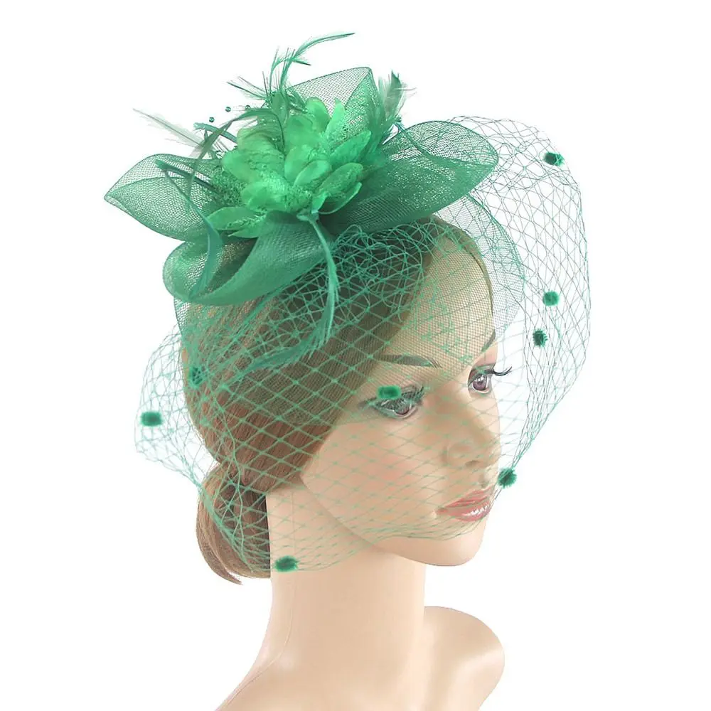 Flower Mesh Retro Hairclip Hat Fashion Bridal Headdress Cocktail Party Fascinators Top Hat Wedding Stewardess Top Hats