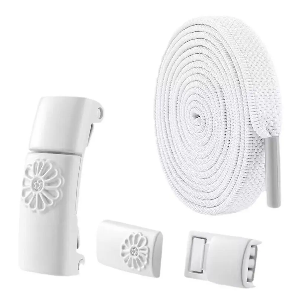 

2Pair 8MM Widened Shoe Accessories Elastic Design One Size Fits All No-Tie Shoelaces Flat Rubber Bands Elastic Shoelaces