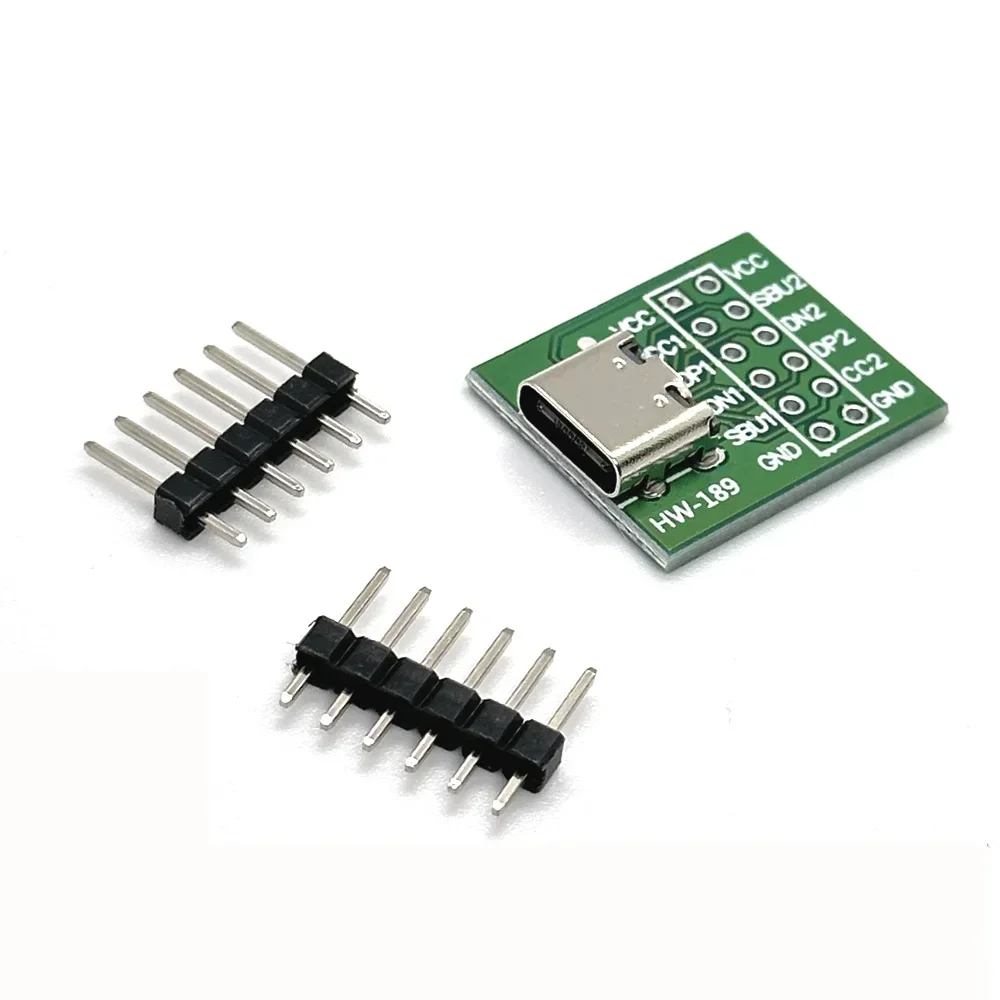 1 PCS USB TYPE-C para DIP PCB Conector Pinboard Placa de Teste Solda Feminino Dip Pin Header Adaptador