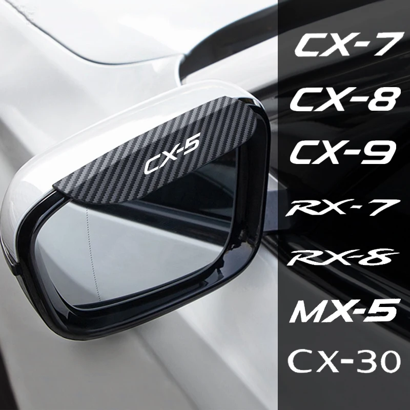 

Car Side-Rear view Mirror Rain Eyebrow Carbon Fiber Waterproof Cover Visor For mazda3 CX5 CX4 CX8 CX30 RX7 MX5 M3 M6 Accessories