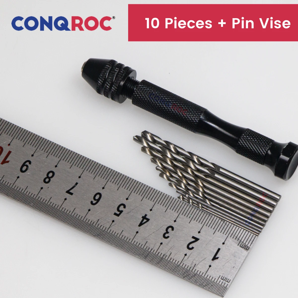 Juego de Mini brocas helicoidales HSS-4241, brocas de joyería de vástago recto con tornillo de banco de Pin fino, diámetro de 10 tamaños-0,8 ~ 3,0mm