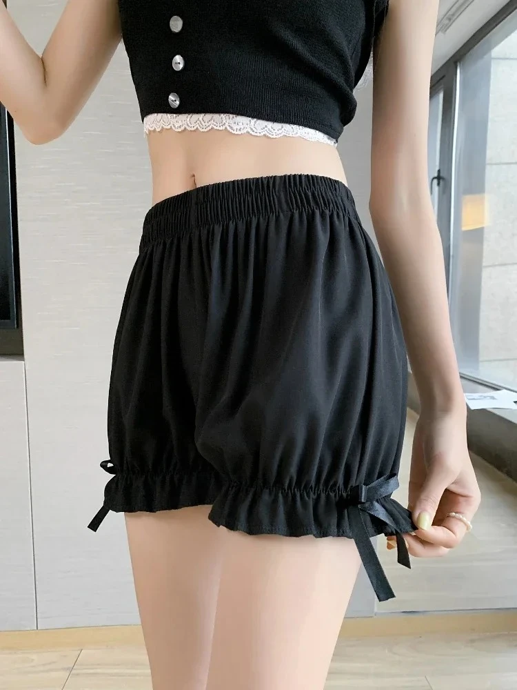 Summer Women's Shorts Bow Lace Thin Anti-exposure JK Lolita Pumpkin Leggings Outerwear Loose Bloomer Shorts Safety Pants