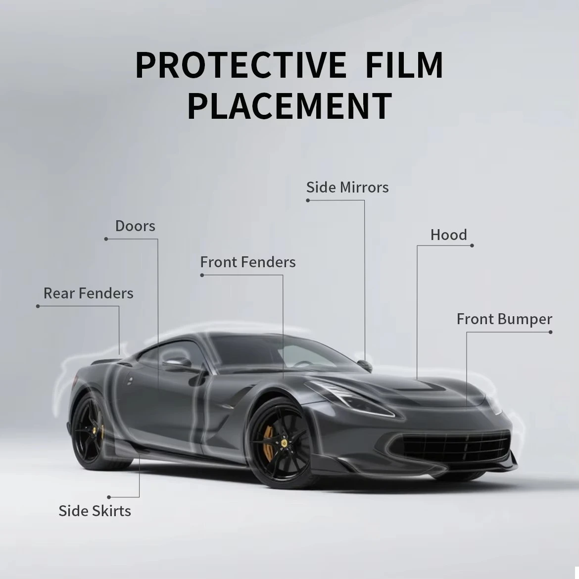 MOTJ Popular Anti-fading Car Film Car Body Anti-Chip Paint Protector Film Dustproof Easy-to-Install TPU Color PPF